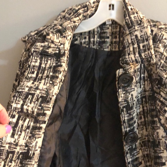 CAbi Jacket Blazer Black White Wool Woven Tweed - Picture 7 of 7